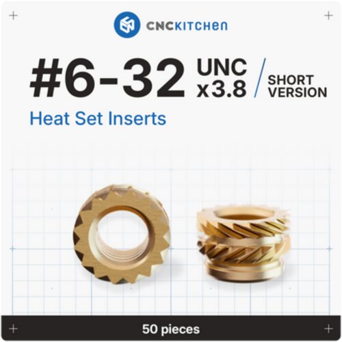 CNC Kitchen navojni umetci #6-32 kratki UNC - #6-32 x 3.8 Slike