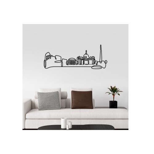 Wallity Zidna dekoracija Grad, 120x45cm, Crna Slike
