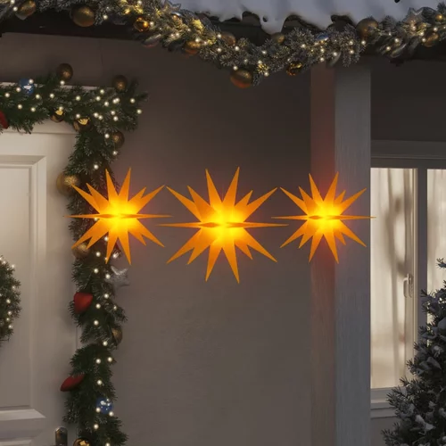 vidaXL Božićne svjetiljke s LED žaruljama 3 kom sklopive žuta