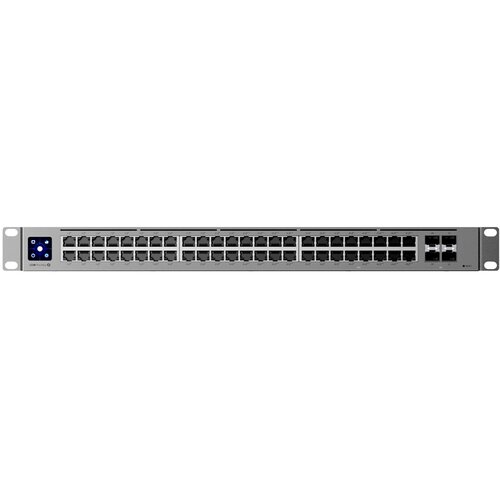Ubiquiti 48-port, Layer 3 switch 2.5 GbE and PoE++ output, 16x 2.5 GbE ports including (8) PoE+ and (8) PoE++, 32x GbE ports including (24) PoE+ and (8) PoE++, 4x 10G SFP+ ports. Can power devices with up to 720W, it has power consumption of 100W (Excludi Slike