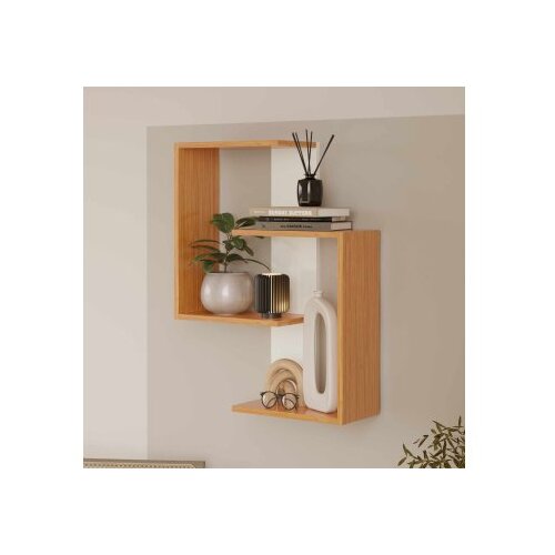 Hanah home Zidna polica Lisbon White Natural Cene