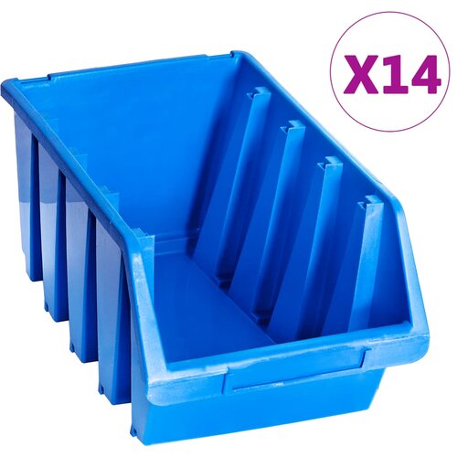vidaXL Zabojčki za shranjevanje 14 kosov modra plastika Cene