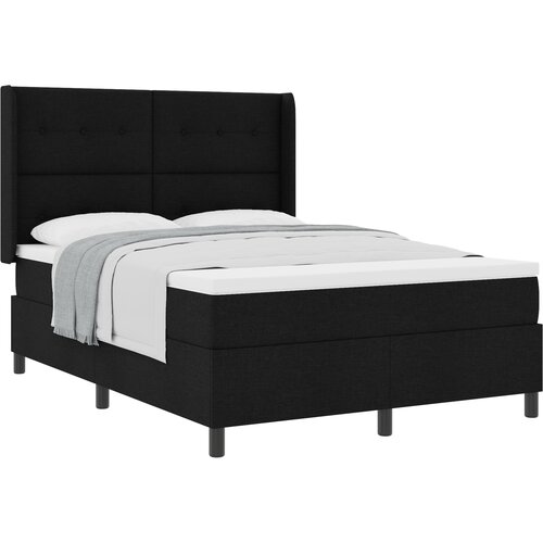 vidaXL Box Spring postelja s preverjenim jedrom Črna 140x200 cm Tkanina Cene