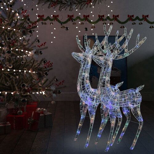 vidaXL XXL severni jelen iz akrila 250 LED 2 kosa 180 cm večbarven Cene