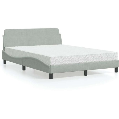 vidaXL Krevet s madracem svjetlosivi 140x190 cm baršunasti Cene