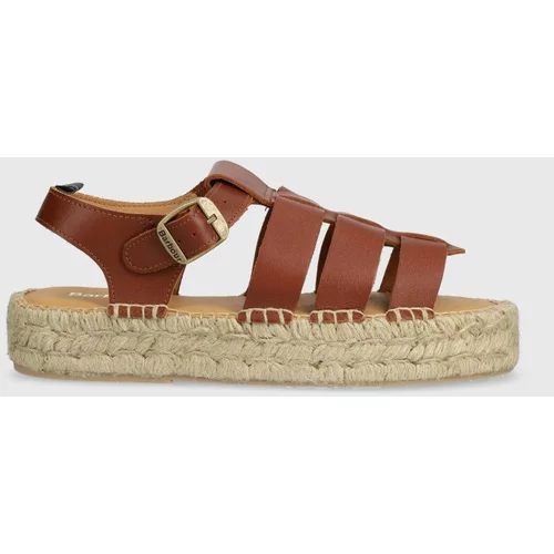 Barbour Kožne sandale Paloma za žene, boja: smeđa, s platformom, LFO0703TA32