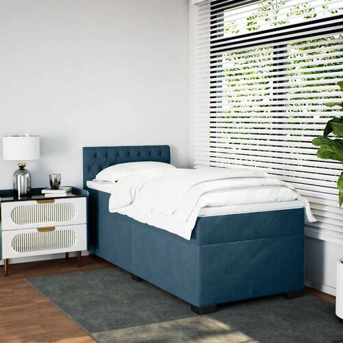 Box spring krevet s madracem plavi 90x190 cm bar&amp;scaron;unasti Slike