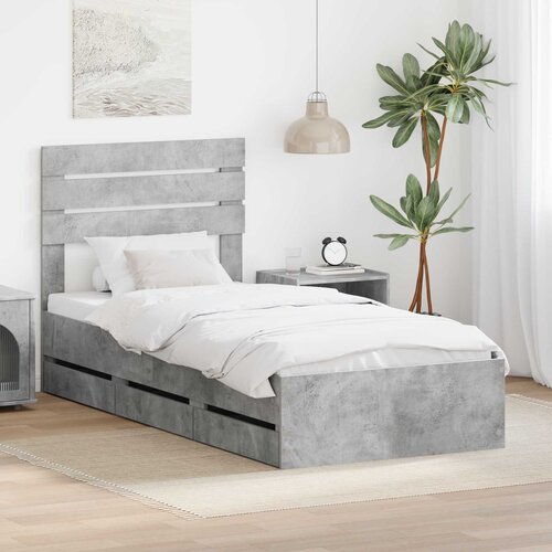  Krevetna konstrukcija s ladicama Betonski sivi 90 x 200 cm Siva 206 x 93 x 100 cm Slike