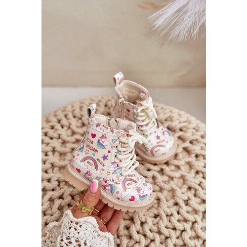 FR1 Children's insulated boots with zipper unicorns beige Tiptop Cene