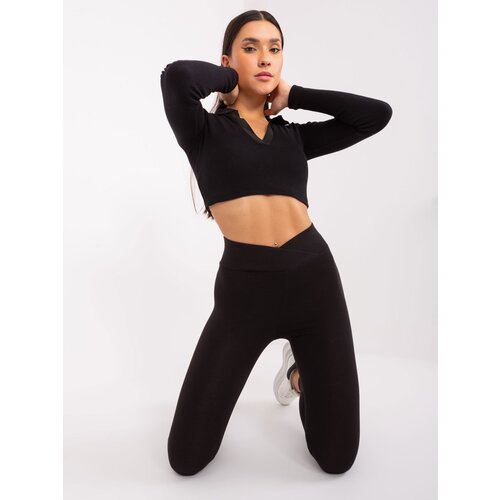 RUE PARIS Leggings-LO-LG-LK-523.13-black Cene