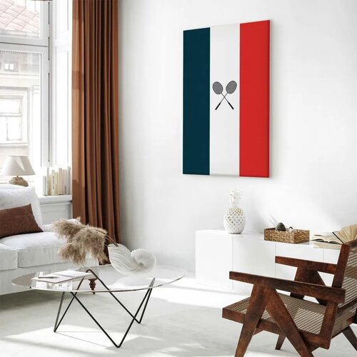  Slika - Black Badminton Rackets Against the Backdrop of the French Flag 60x90 Standard Slike