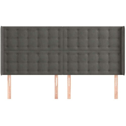  Uzglavlje s u&amp;scaron;ima tamnosivi 203x16x118/128 cm bar&amp;scaron;unasti Slike