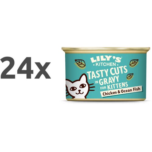 Lily's Kitchen tasty cuts v omaki kitten - piščanec in oceanska riba 24 x 85 g Cene