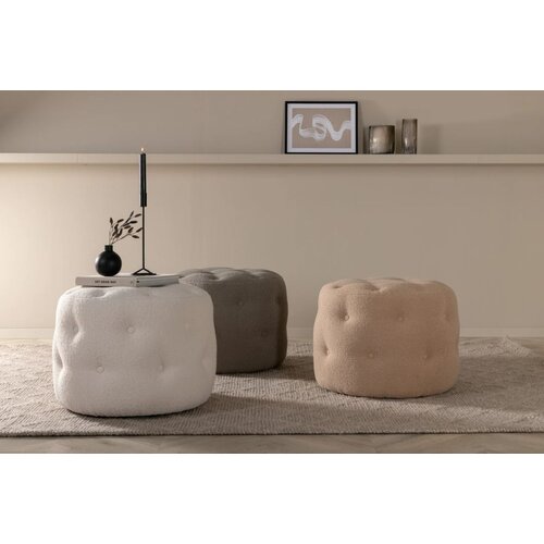 Venture Home puf Benjamin (art. 15560-400) ⌀55 cm, bijela Slike