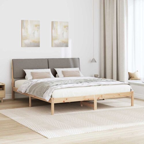  Okvir kreveta Smeđa i taupe 180 x 200 cm Masivna borovina Slike