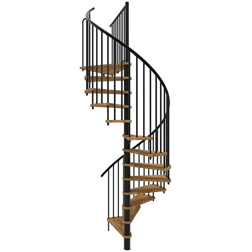 Minka Spiralno stopnišče Spiral Smart (Premer: 120 cm, Črna, Barva stopnice: Hrast, Višina nadstropja: 305 cm) Cene