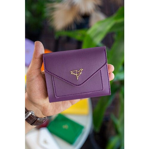 Garbalia Columbia Vegan Leather Women's Plum Mini Wallet with Coin Hole and Wide Card Holder Slike