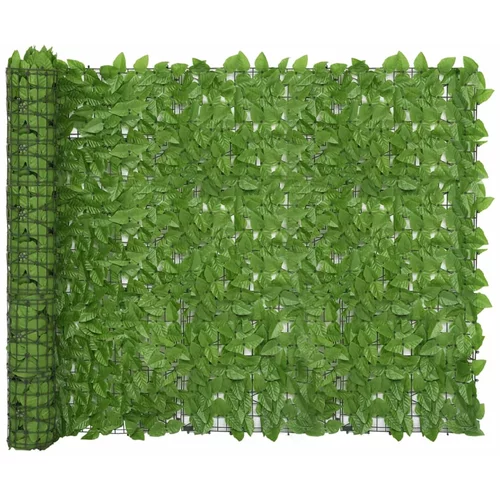 vidaXL Balkonsko platno z zelenim listjem 500x150 cm, (20764747)
