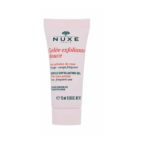 Nuxe rose petals cleanser gentle exfoliating gel gel za čiščenje obraza za občutljivo kožo 15 ml tester za ženske