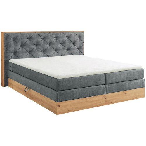 Esposa POSTELJA BOXSPRING 180 cm x 200 cm , tekstil, leseni material siva, naravne barve Cene