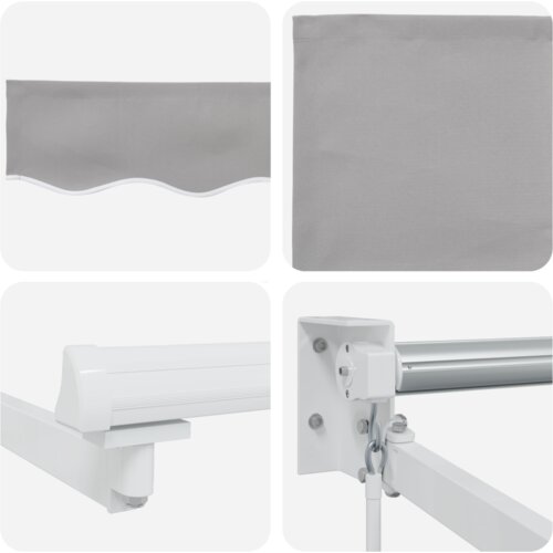 VidaXL ručna uvlačiva tenda svijetlo siva 300x250 cm, tenda zamjenska tkanina za okvir 3x2.5 m svijetlo siva Slike