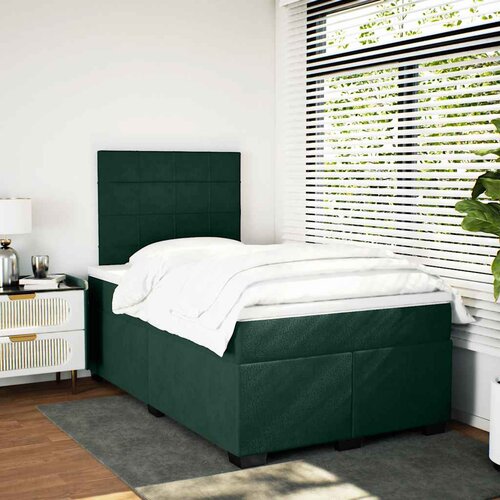 Box spring krevet s madracem tamnozeleni 120x200 cm bar&amp;scaron;unasti Slike