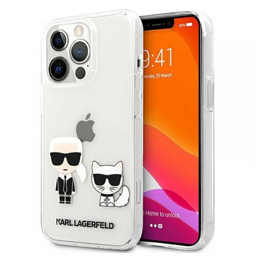 Karl Lagerfeld KLHCP13LCKTR za iPhone 13 Pro prozorna za&amp;scaron;čita - Karl and Choupette Slike