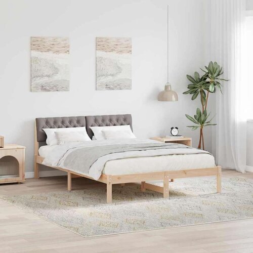  Kovinska posteljna konstrukcija Rjava in taupe 150 x 200 cm, (5000084075) Cene