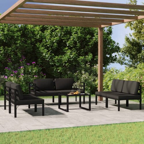 VidaXL 7-dijelna vrtna garnitura s jastucima aluminijska antracit Slike