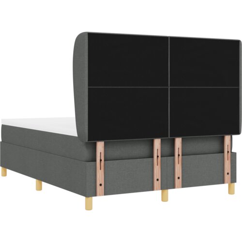  Krevet s podnicom i madracem Tamno siva 160x200 cm Tkanina Slike