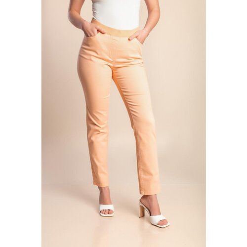 Fenzy Plus Size Hlače Z Elastičnim Pasom, Marelične Cene