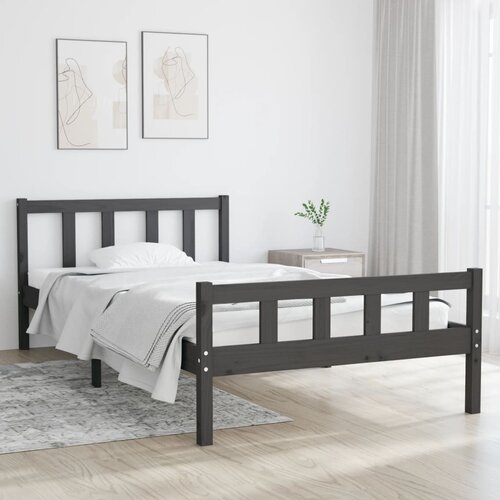  Okvir za krevet od masivnog drva sivi 100 x 200 cm Cene