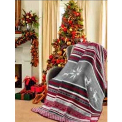  ćebe eco blanket christmas 150x200 - winter bordo grey edk 18403a Cene