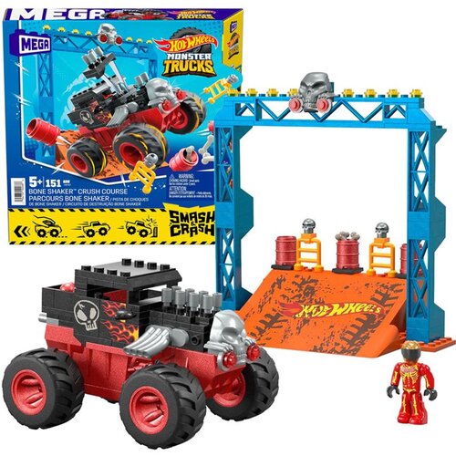 Hot_Wheels Monster truck kaskaderske blokove 151ele automobil + rampa ZA5996 Slike