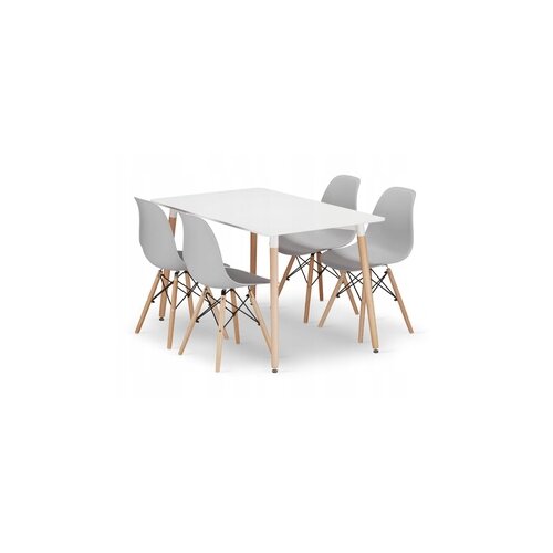 BOLZZ MILANO STO 120x80 cm + Milano set 4 stolice SVETLO SIVA BOLMILTBLWHIT + PC-005 LG Cene