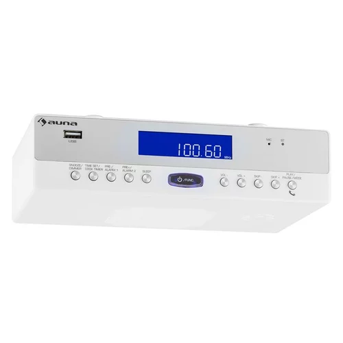 Auna KR-100 WH, kuhinjski radio, ugradljivi, bluetooth, mikrofon, USB, MP3, speakerphone