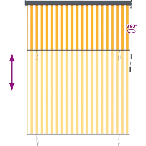 VidaXL Vanjska Roleta Narančasta i bijela 220 x 250 cm tkanina Slike