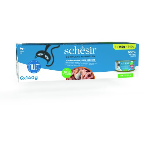  Ekonomično pakiranje Schesir Complete Nutrition fileti u želeu 24 x 140 g - Tuna sa srdelama Cijene