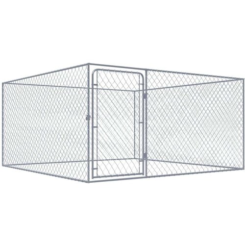 vidaXL Zunanji pasji boks pocinkano jeklo 2x2x1 m Cene