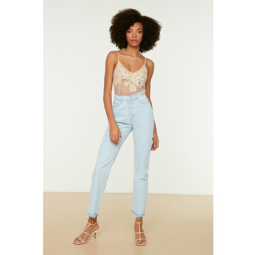 Trendyol Blue Detailed High Waist Bootcut Jeans Slike