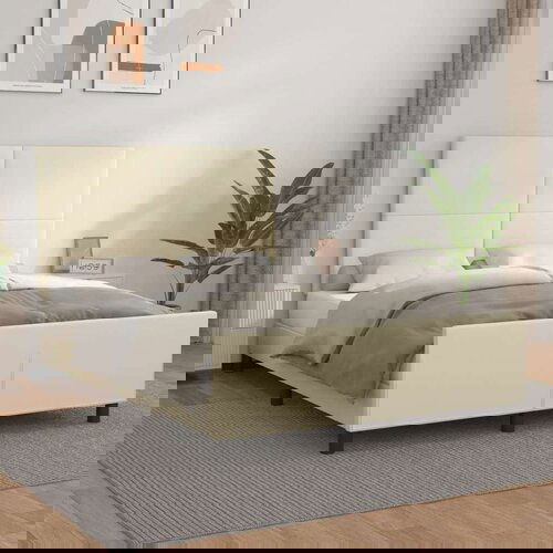  Okvir za krevet s uzglavljem krem 140x200 cm od umjetne kože Cene