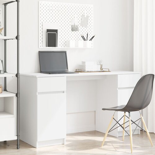 VidaXL Stol Bijela 140x49x76 cm Konstruirano drvo Slike