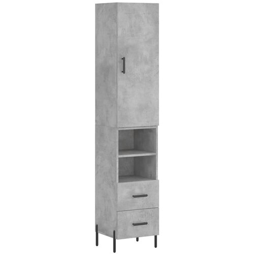 Maison Chic Visoka omara - Komoda - Predalnik betonsko siva 34,5x34x180 cm inženirski les, (21721778) Slike