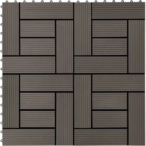 vidaXL Talne plošče 22 kosov 30x30 cm 2 m² WPC temno rjave, (21143896)