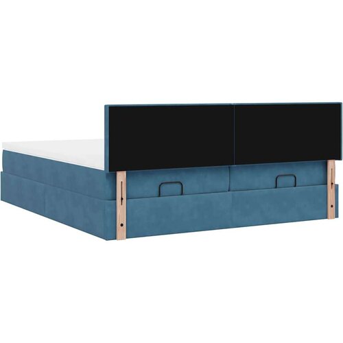 VidaXL Okvir kreveta s madracima tamnoplavi 160x200cm bar&amp;scaron;unasti Slike