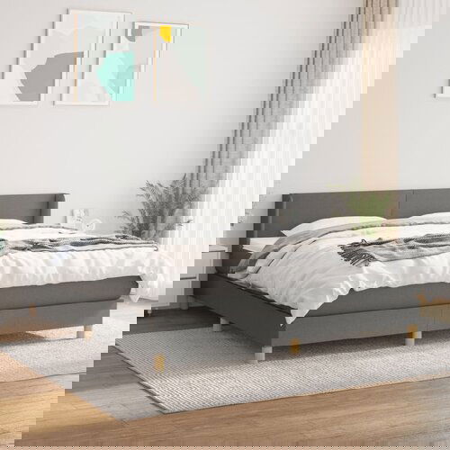 The Living Store Box spring postelja z vzmetnico temno siva 160x200 cm blago - Box Spring Postelja, (21438385) Slike