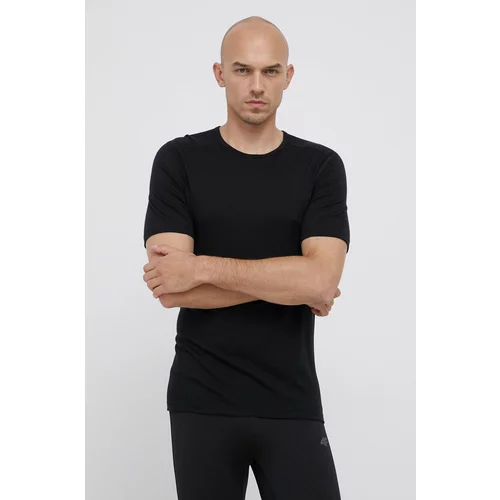 ICEBREAKER Volnen t-shirt črna barva