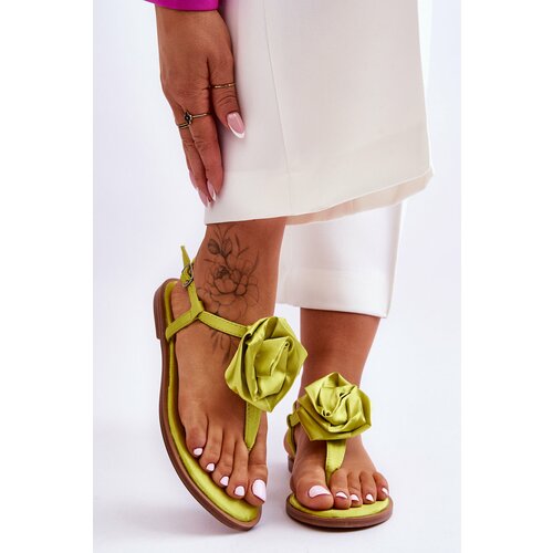 Kesi Women's flip-flops with Rose Lime Carisma fabric Slike