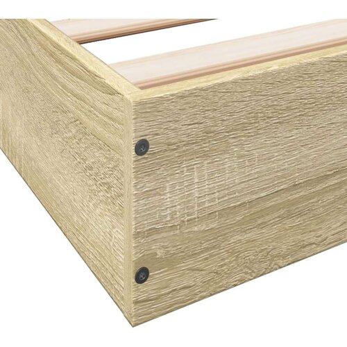 VidaXL Okvir za krevet boja hrasta 140 x 200 cm konstruirano drvo Slike