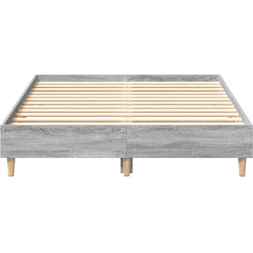  Okvir kreveta bez madraca siva boja hrasta 135 x 190 cm Slike